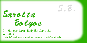 sarolta bolyos business card