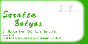 sarolta bolyos business card